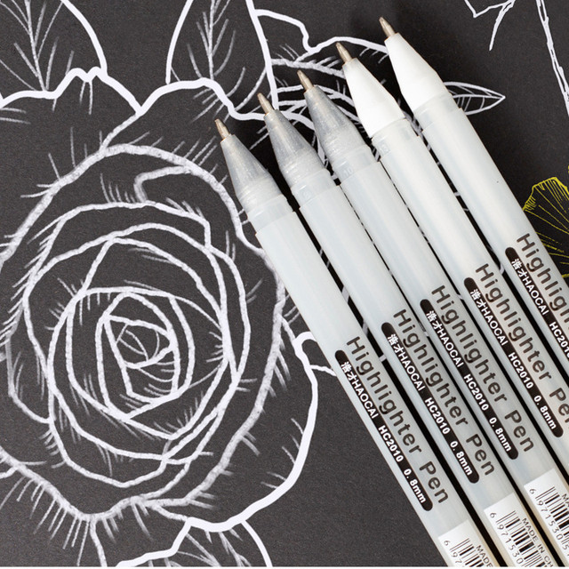 3/13Pcs Waterproof White Gel Pen Set 0.8mm Fine Tip Sketching Pens for  Black Papers Drawing Design Illustration Art Supplies - AliExpress